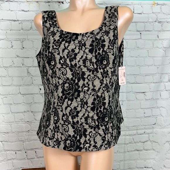 Jones studio Separates in Poly Faux Lace Print size 14 NWT - Picture 1 of 8